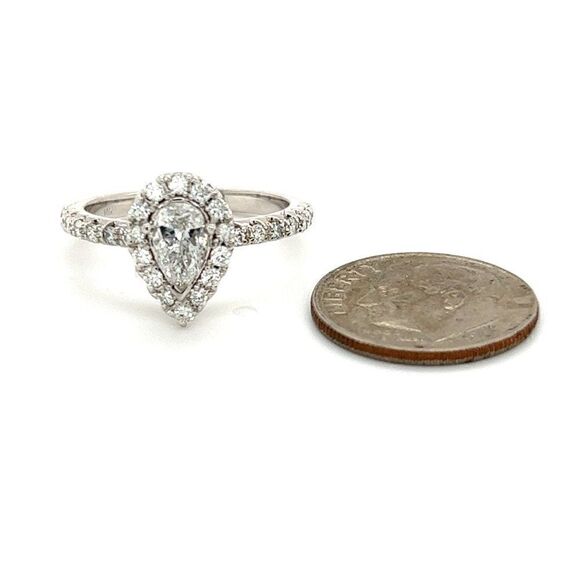 Diamond Engagement Ring 14k White Gold 0.90 TCW Certified $4,950 210736 - Picture 7 of 12